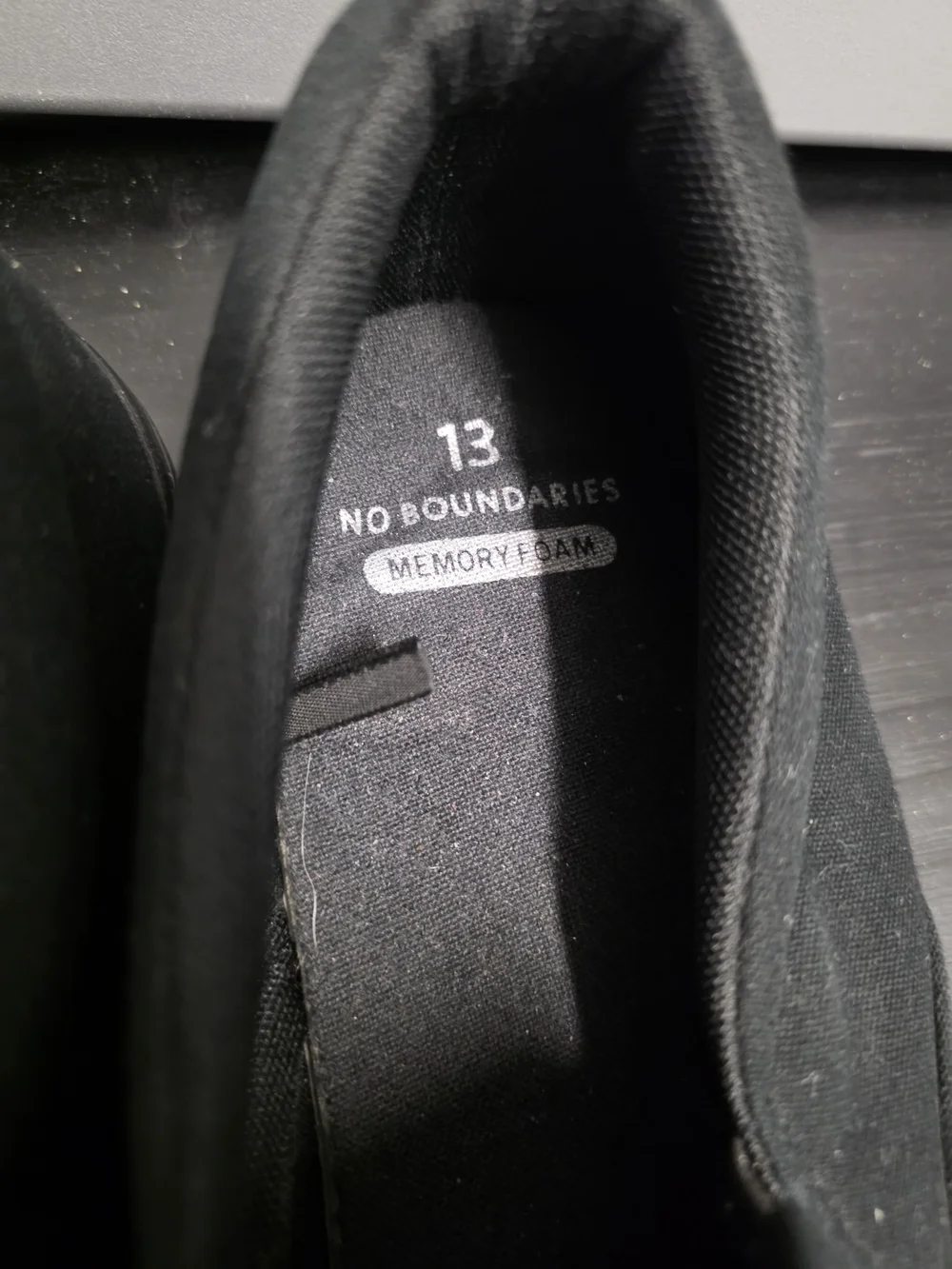 No Boundaries Black Slip-On Canvas Loafers